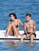 Bella Thorne in Black Bikini in Sardinia