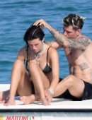 Bella Thorne in Black Bikini in Sardinia