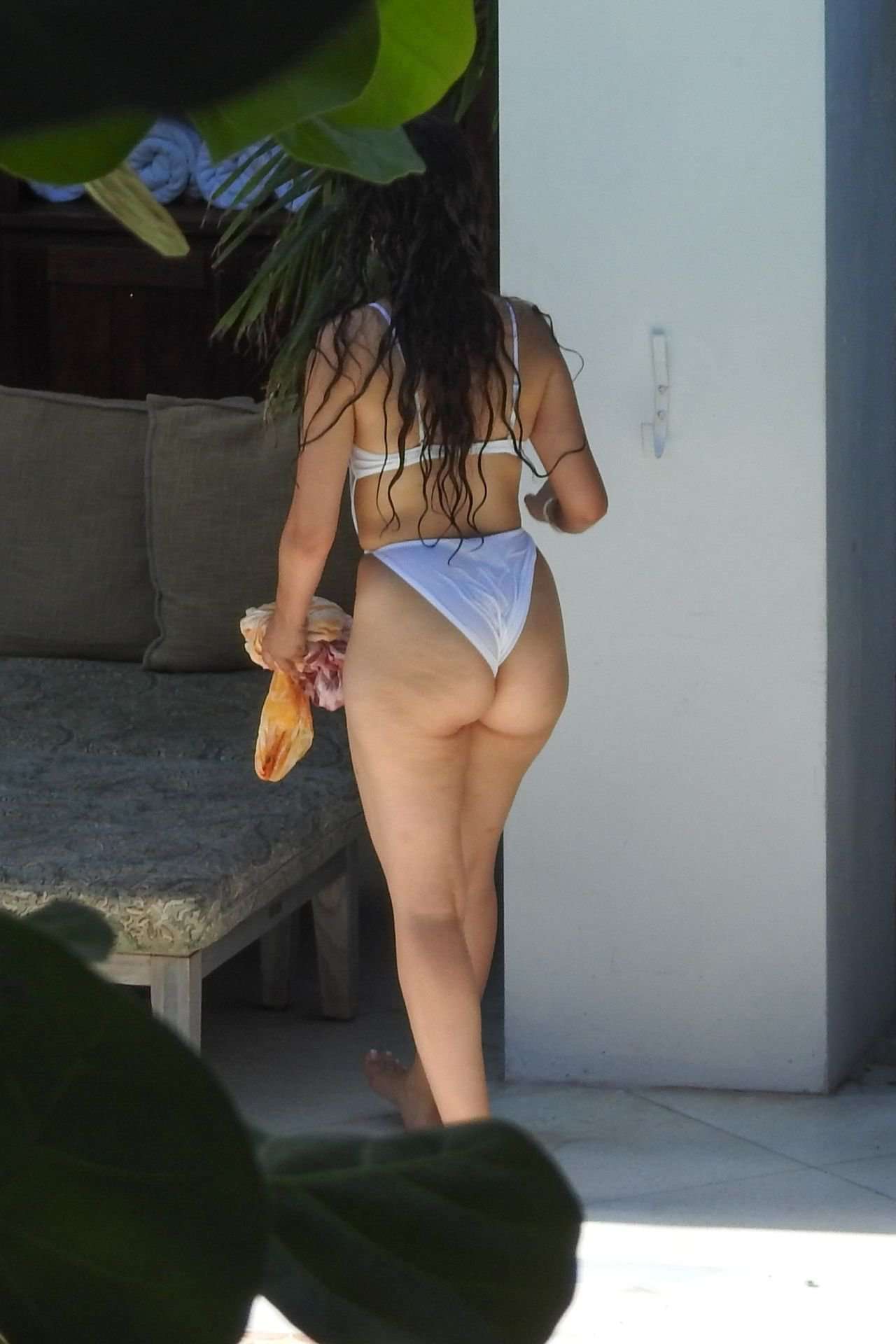 Camila Cabello Big Booty in Swimsuit at a Beach in Miami