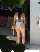 Camila Cabello Big Booty in Swimsuit at a Beach in Miami