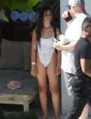 Camila Cabello Big Booty in Swimsuit at a Beach in Miami