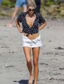Charlotte McKinney Cleavage on the Beach in Malibu