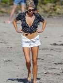 Charlotte McKinney Cleavage on the Beach in Malibu