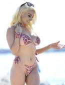 Courtney Stodden Boobs in Bikini at the Beach in Los Angeles