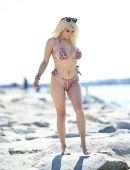 Courtney Stodden Boobs in Bikini at the Beach in Los Angeles