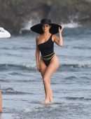 Demi Rose Mawby Booty in Swimsuit on the Set of a Photoshoot in Bali