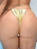 Demi Rose Mawby Gold Booty Bikini Photoshoot