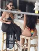 Demi Rose Mawby in Black Bikini at La Brisa Beach Club in Bali