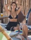 Demi Rose Mawby in Black Bikini at La Brisa Beach Club in Bali