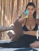 Demi Rose Mawby in Black Bikini at La Brisa Beach Club in Bali
