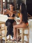 Demi Rose Mawby in Black Bikini at La Brisa Beach Club in Bali
