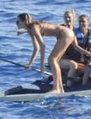 Doutzen Kroes in Thong Bikini at Beach in Ibiza