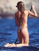 Doutzen Kroes in Thong Bikini at Beach in Ibiza