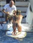 Doutzen Kroes in Thong Bikini at Beach in Ibiza