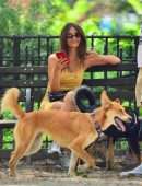 Emily Ratajkowski walking her Dog in NYC
