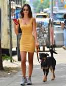 Emily Ratajkowski walking her Dog in NYC