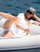 Heidi Klum in Bikini on a Yacht in Capri