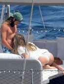 Heidi Klum in Bikini on a Yacht in Capri