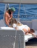 Heidi Klum in Bikini on a Yacht in Capri