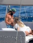 Heidi Klum in Bikini on a Yacht in Capri