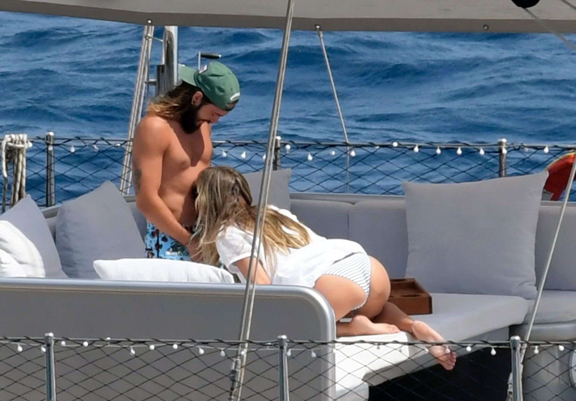 Heidi Klum in Bikini on a Yacht in Capri