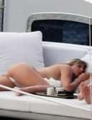 Heidi Klum in Bikini on a Yacht in Capri