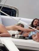 Heidi Klum in Bikini on a Yacht in Capri