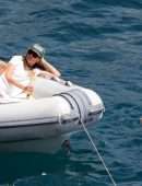 Heidi Klum in Bikini on a Yacht in Capri