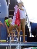 Irina Shayk in Bikini on a Yacht in Ibiza