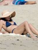 Jenna Dewan in Navy Blue Bikini with her Boyfriend Steve Kazee