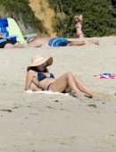 Jenna Dewan in Navy Blue Bikini with her Boyfriend Steve Kazee