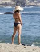 Jenna Dewan in Navy Blue Bikini with her Boyfriend Steve Kazee