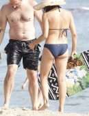 Jenna Dewan in Navy Blue Bikini with her Boyfriend Steve Kazee