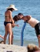 Jenna Dewan in Navy Blue Bikini with her Boyfriend Steve Kazee