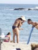 Jenna Dewan in Navy Blue Bikini with her Boyfriend Steve Kazee
