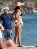 Jenna Dewan in Navy Blue Bikini with her Boyfriend Steve Kazee