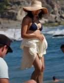 Jenna Dewan in Navy Blue Bikini with her Boyfriend Steve Kazee