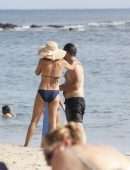 Jenna Dewan in Navy Blue Bikini with her Boyfriend Steve Kazee