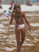 Kara Del Toro in White Bikini at Miami Beach