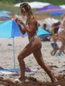 Kara Del Toro in White Bikini at Miami Beach