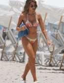 Kara Del Toro in White Bikini at Miami Beach