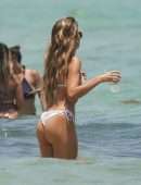 Kara Del Toro in White Bikini at Miami Beach