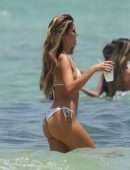 Kara Del Toro in White Bikini at Miami Beach