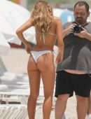 Kara Del Toro in White Bikini at Miami Beach