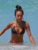Karrueche Tran in Bikini at Beach in Miami