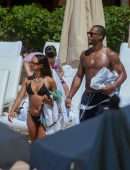 Karrueche Tran in Bikini at Beach in Miami