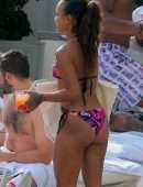 Karrueche Tran Booty in Red Bikini at a Pool in Hawaii