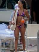 Karrueche Tran Booty in Red Bikini at a Pool in Hawaii