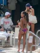 Karrueche Tran Booty in Red Bikini at a Pool in Hawaii