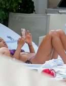 Karrueche Tran Booty in Red Bikini at a Pool in Hawaii
